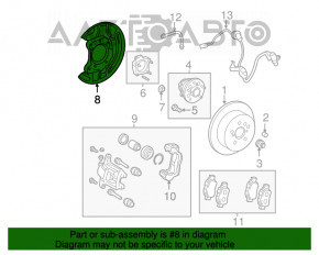 Rear left brake disc cover Toyota Sienna 11-20