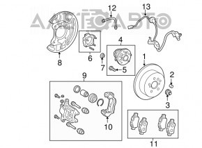 Rear left brake disc cover Toyota Sienna 11-20