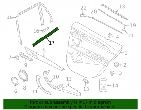 Inner rear left door glass seal BMW X2 F39 18-23