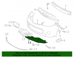 Left engine guard for Toyota Avalon 13-15 pre-restoration, worn, dented