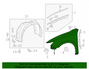 Front right wing Lexus ES300h ES350 13-18 SIGNEDA