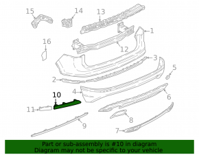 Rear left inner reflector for VW Tiguan 22-24 for 5 headlights