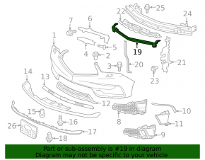 Front bumper mount central metal Acura MDX 17-20 rest