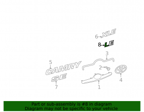 Toyota Camry v40 trunk lid LE emblem