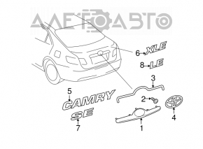 Toyota Camry v40 trunk lid LE emblem
