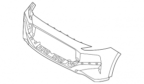 Front bumper bare Hyundai Santa Fe 21-23 hybrid, for camera