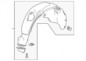 Rear right fender liner Buick Encore 13-19