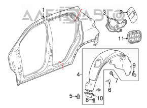 Rear right fender liner Buick Encore 13-19
