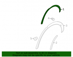 Rear right fender arch trim for Porsche Cayenne 21-26 Sport, on the door