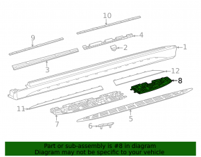 Right side sill bracket for Mercedes GLE 53/63 20-26 rear, illuminated, AMG pack