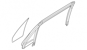 Rear left glass seal Ford Explorer 11-19 with window