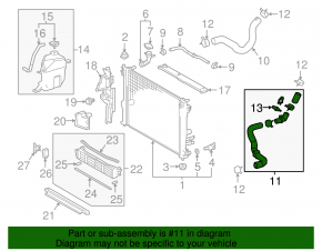 Upper cooling pipe Lexus ES300h 19-
