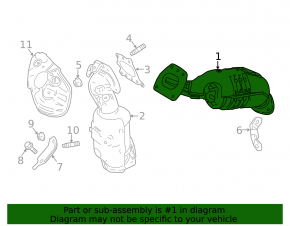 Exhaust manifold rear with catalytic converter Lexus RX350 16-22