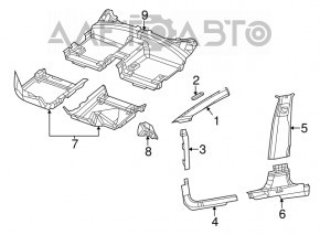 Chrysler 200 15-17 black lower left center pillar trim