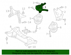 Right engine mount bracket for BMW 3 Series G20 2019-2025 without M4. RWD, 3.0L, automatic transmission, 2022-2025