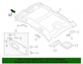 Ceiling light front left Porsche Macan 15-18
