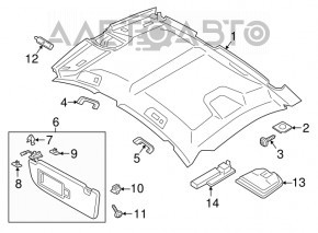 Ceiling light front left Porsche Macan 15-18