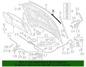 Front left bonnet seal Audi A6 C8 19-