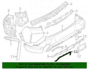 Left rear bumper molding for BMW XM G09 23-26
