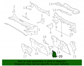 Front pillar bracket right Toyota Prius 50 Prime 20-22