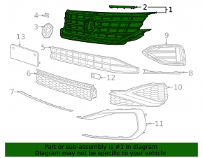 Radiator grill assembly VW Passat 20-22