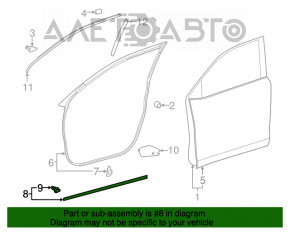 Door seal on the threshold left Toyota Highlander 14-19