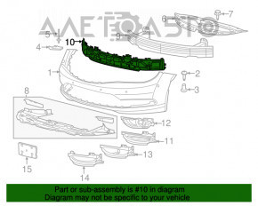 Chrysler 200 15-17 front bumper absorber dented, mount broken