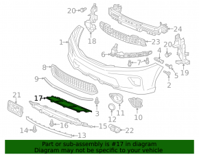 Lower radiator deflector for a 2013-2015 Honda Accord