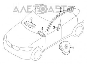 Airbag knee passenger right BMW X5 F15 14-18 black