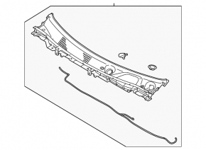 Plastic windshield wiper grille for Mitsubishi Outlander 22-25
