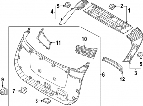 Kia Sportage 23-26 black lower trunk lid trim