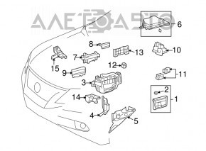 Lexus RX350 10-12 Underhood Fuse Box Cover
