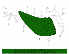 Light outer wing left Subaru Outback 15-19 chip