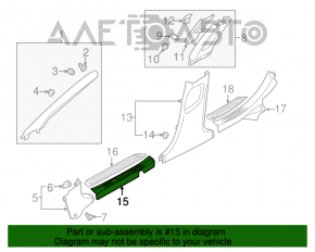 Inner front left door sill plate for Hyundai Azera 12-17