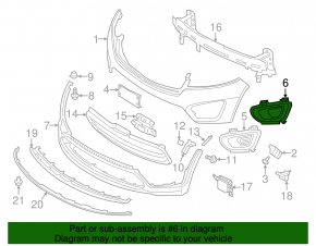 Left fog light frame Kia Sorento 16-18 prerest