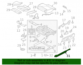 Right side passenger seat runner trim for Audi A5 F5 17-19 5D, black