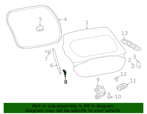 Trunk lid stop bracket right Infiniti QX30 17-19
