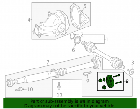 Cardan coupling Mercedes W167 GLE 350 20-23 2.0T AWD