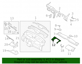 Left steering wheel trim with air vent for Mazda CX-7 06-09