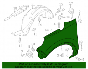 Front right wing Ford Explorer 16-19