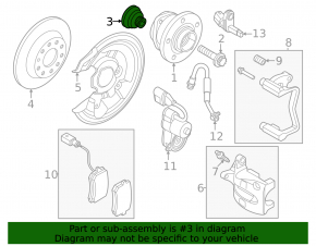 Rear right hub washer VW Tiguan 18-24