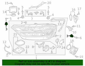 Left headlight mount adjuster for VW Jetta 19-24