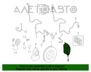 Front left caliper assembly for Mercedes W211 E550, 4 pistons