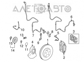 Front left caliper assembly for Mercedes W211 E550, 4 pistons