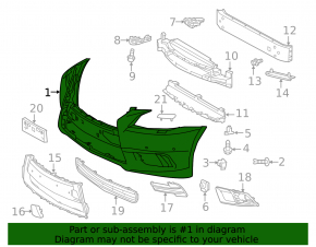 Bare front bumper for Lexus LS 13-17, for parking sensors, for headlight washers