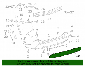 Toyota RAV4 Prime 21-24 US built rear bumper center lip
