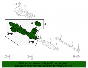 VW Tiguan 18-21 steering rack with electric power steering