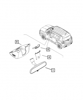 Interior Mirror Cover Jeep Renegade 15-23 Black