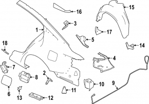 Mudguard rear left Nissan Altima 19-22 rear