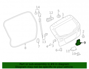 Subaru Outback 10-14 trunk lock
